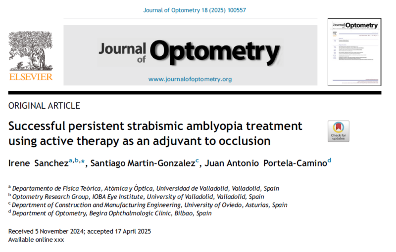 Nuevo estudio avala el tratamiento con terapia visual de ambliopías estrábicas resistentes a la oclusión